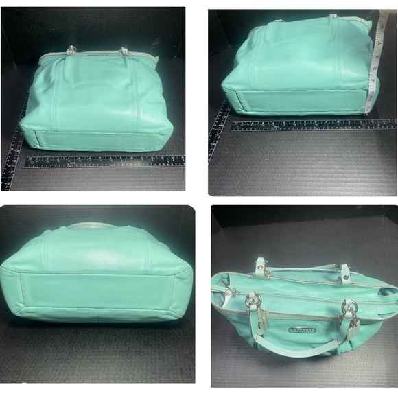 VTG Gorgeous Coach Leather Tote Robin’s Egg/Tiffany Blue NEAR PERFECT IMO Read! - Picture 16 of 16